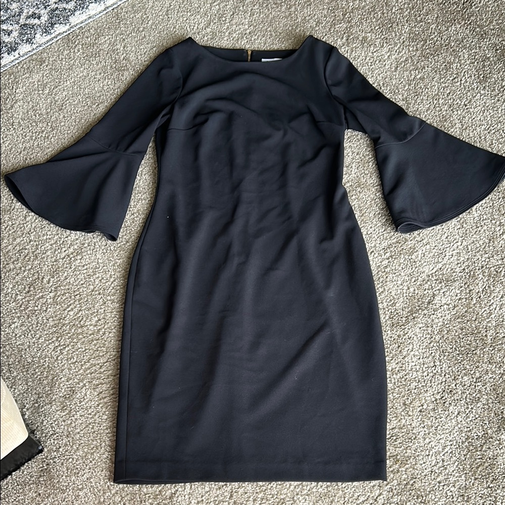 Elegant Black Bell Sleeve Dress